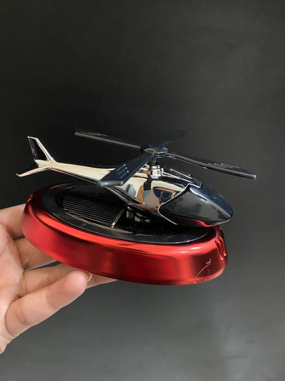 Takeoffbiz Helicopter Solar, Car Air Freshener, Helicopter Solar Energy Rotating Aromatherapy Aviation Al Alloy Diffuser, Interior Decoration Accessories Diffuser for Car and Home car air freshener solor