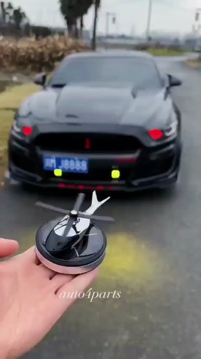 Takeoffbiz Helicopter Solar, Car Air Freshener, Helicopter Solar Energy Rotating Aromatherapy Aviation Al Alloy Diffuser, Interior Decoration Accessories Diffuser for Car and Home car air freshener solor